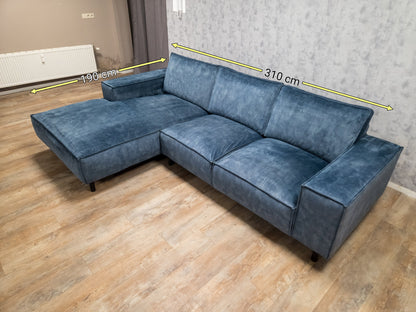 Mooi Blauwe Verlours Hoekbank