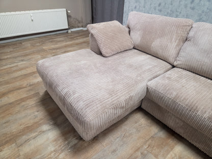 Z.G.A.N Taupe Ribstof Hoekbank