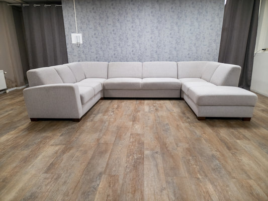 Zeer Mooi Groot Licht Grijs U Bankstel