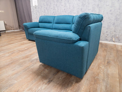 Zeer Mooi Petrol Blauwe Hoekbank