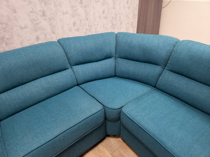 Zeer Mooi Petrol Blauwe Hoekbank