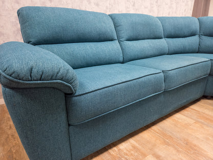 Zeer Mooi Petrol Blauwe Hoekbank