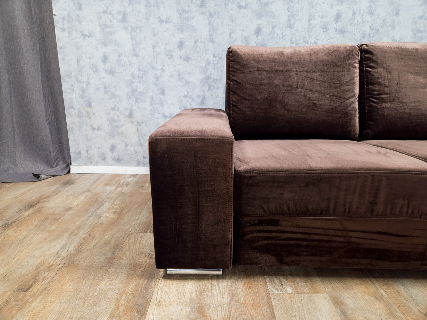 Zeer Mooi Taupe Velvet Hoekbank