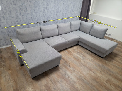 Zeer Mooi Groot Grijs U Bankstel