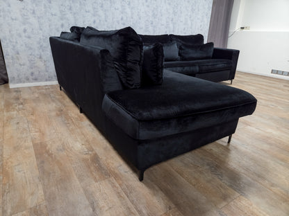Zeer Mooi Zwart Velvet Hoekbank