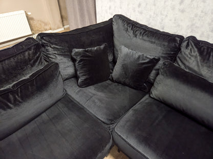 Zeer Mooi Zwart Velvet Hoekbank