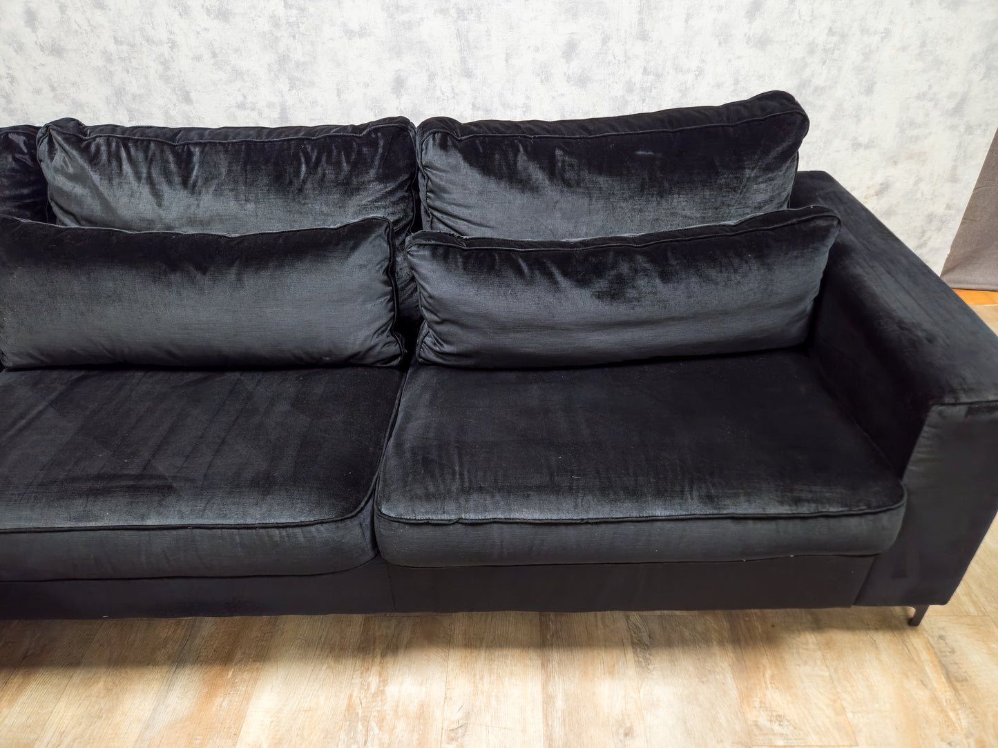 Zeer Mooi Zwart Velvet Hoekbank