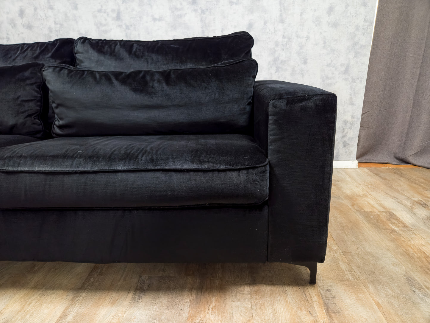 Zeer Mooi Zwart Velvet Hoekbank