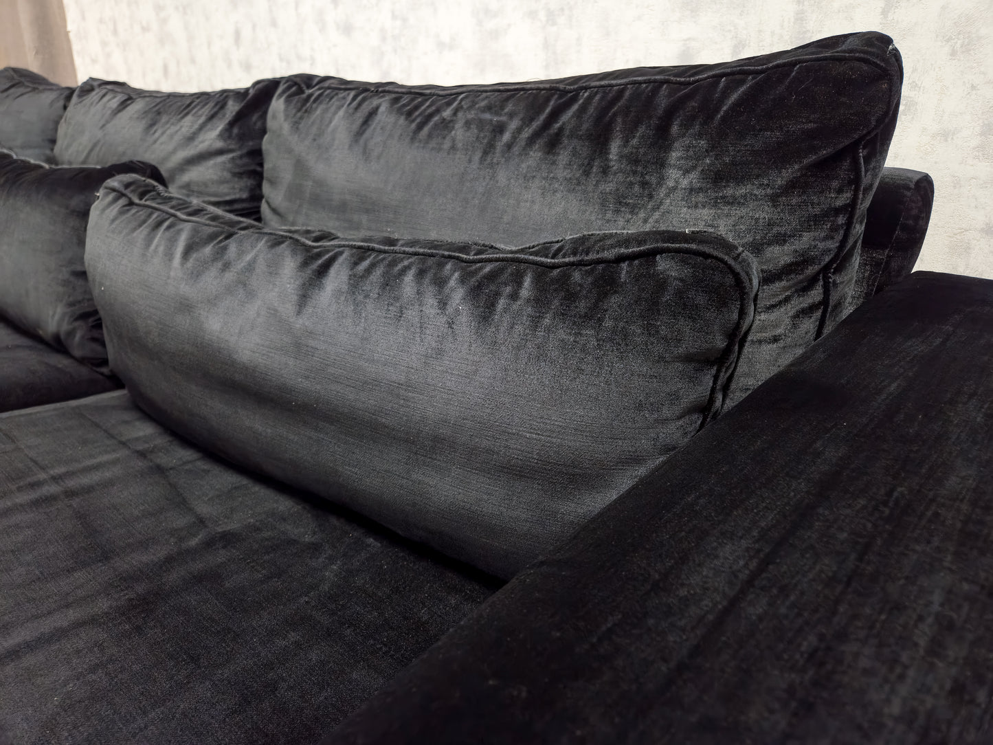Zeer Mooi Zwart Velvet Hoekbank