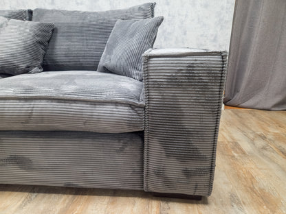 NIEUWE Antraciet RIBSTOF Hoekbank