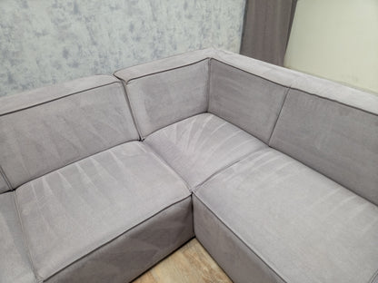 Grijze Rechterhoek Bank – 2e Hands Moderne Hoekbank voor Woonkamer