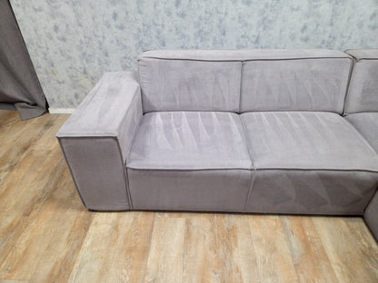 Grijze Rechterhoek Bank – 2e Hands Moderne Hoekbank voor Woonkamer