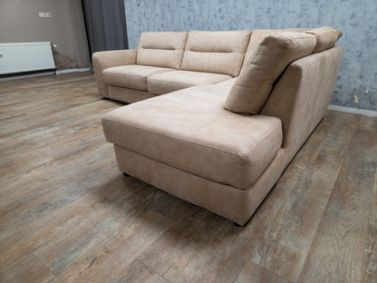 Beige Hoekbank met Luxe Zitcomfort