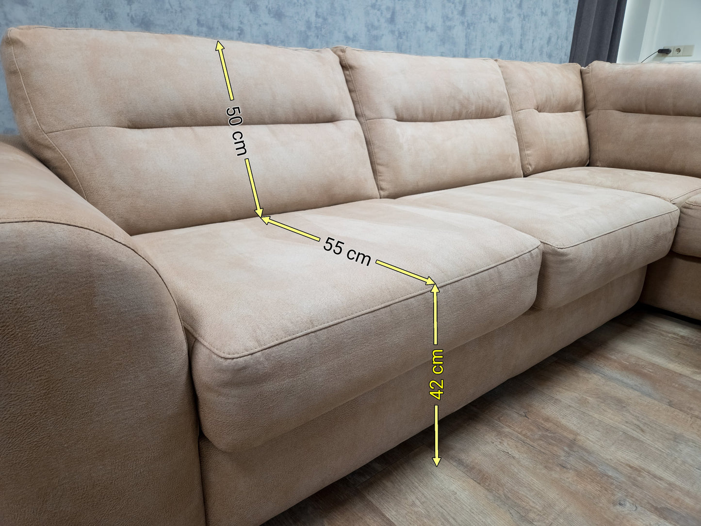 Beige Hoekbank met Luxe Zitcomfort