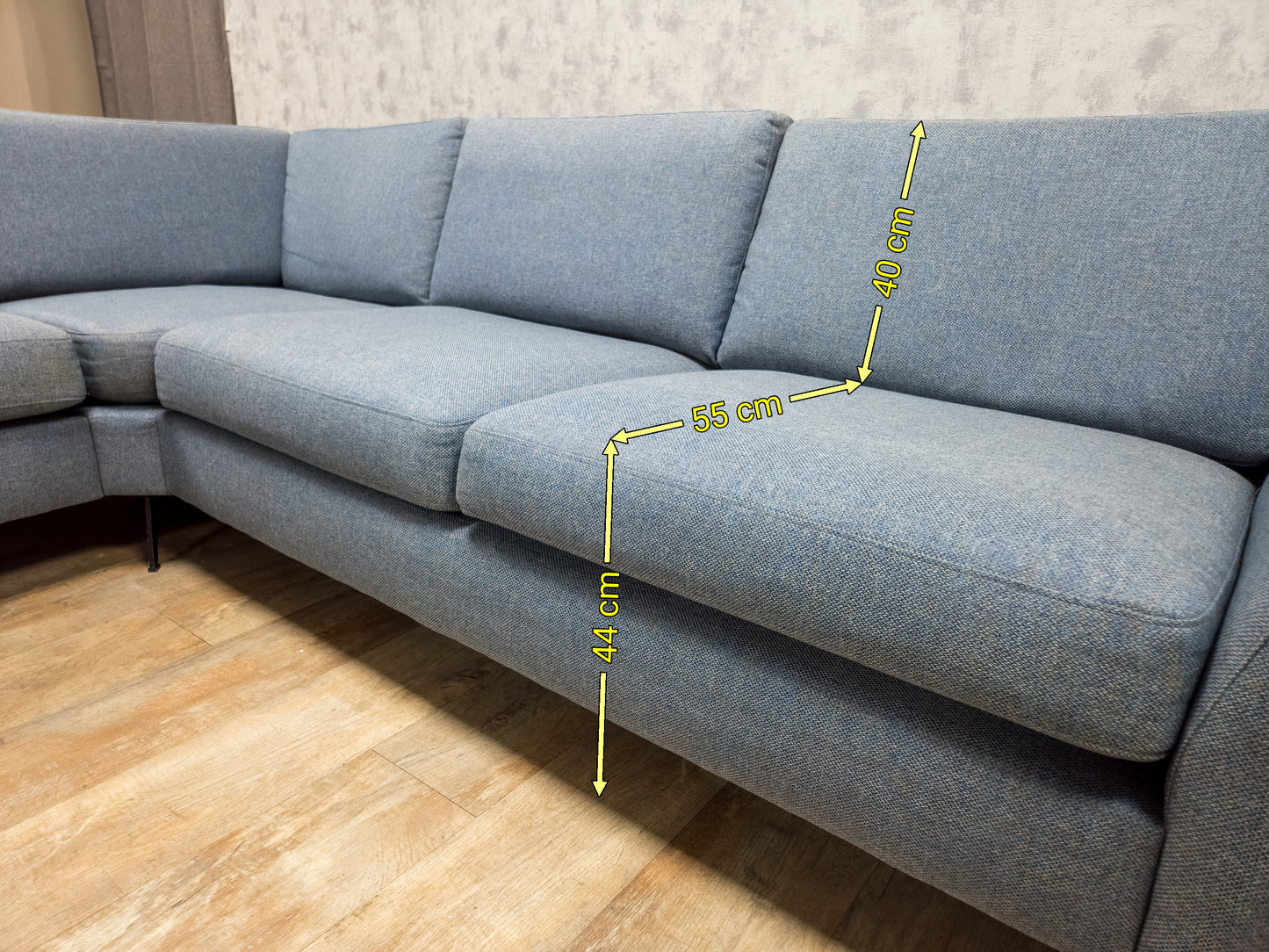 Stijlvolle Blauwe Hoekbank in Topconditie