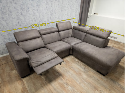 Moderne Bruin Hoekbank met Elektrische Relaxfunctie