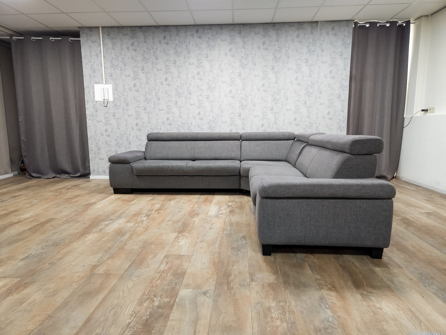 Antraciet Hoekbank (2e Hands) – Luxe Comfort , Hoofdsteunen