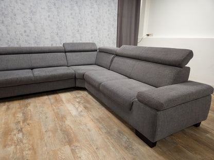 Antraciet Hoekbank (2e Hands) – Luxe Comfort , Hoofdsteunen