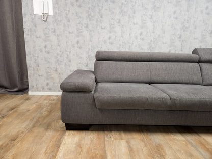 Antraciet Hoekbank (2e Hands) – Luxe Comfort , Hoofdsteunen