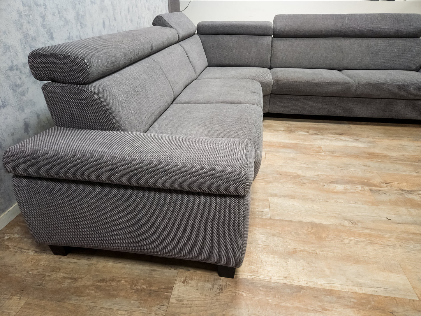 Antraciet Hoekbank (2e Hands) – Luxe Comfort , Hoofdsteunen