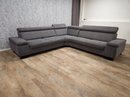 Antraciet Hoekbank (2e Hands) – Luxe Comfort , Hoofdsteunen