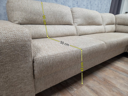 Grote Beige Hoekbank – Luxe Comfort voor de Woonkamer