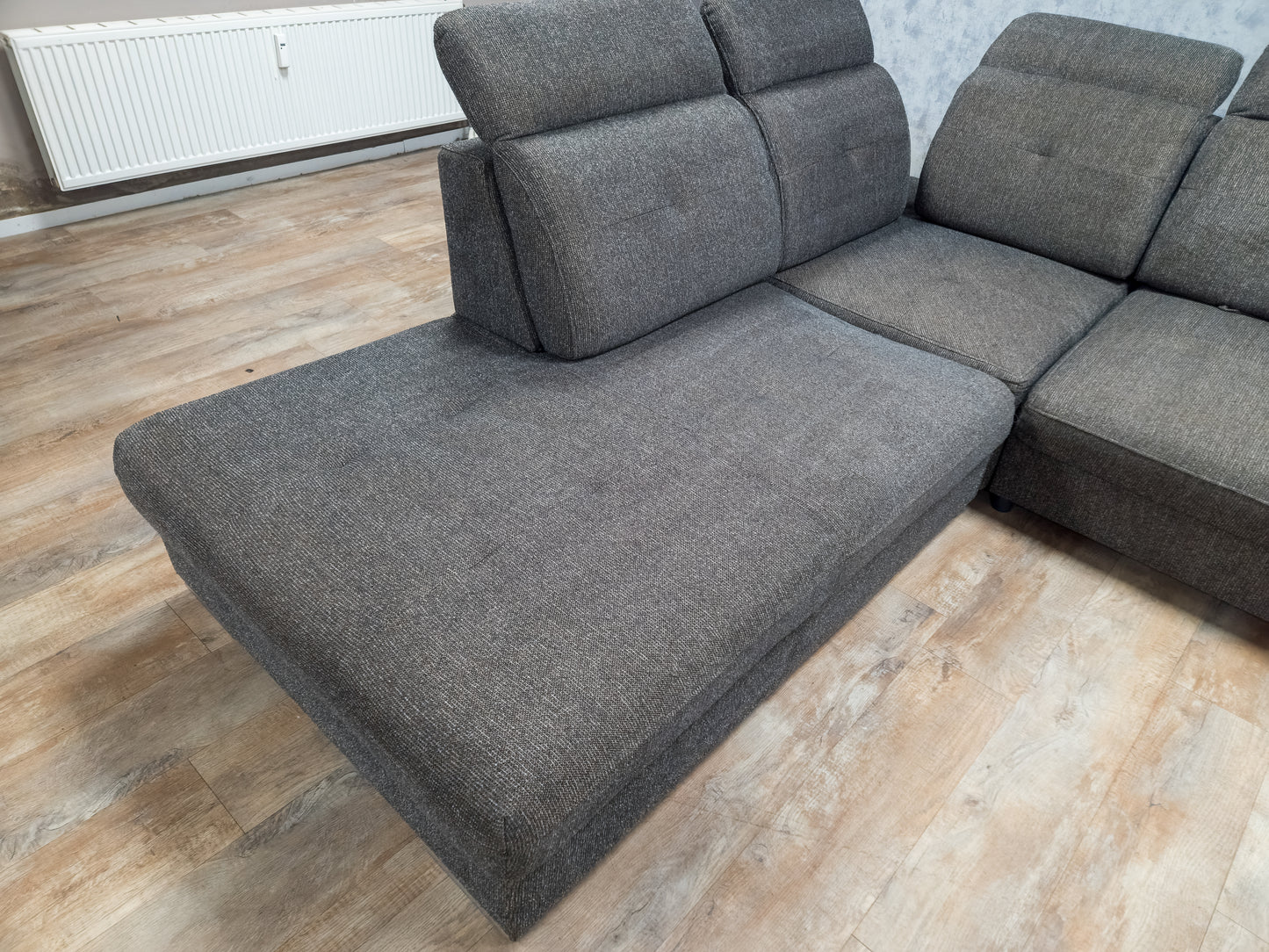 Bruin Antraciet U-Bankstel – Extra Comfort met Verstelbare Rug en Hoofdsteunen