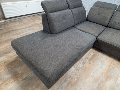 Bruin Antraciet U-Bankstel – Extra Comfort met Verstelbare Rug en Hoofdsteunen