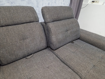 Bruin Antraciet U-Bankstel – Extra Comfort met Verstelbare Rug en Hoofdsteunen