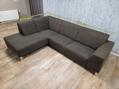 Mooi Bruin Antraciet Hoekbank 