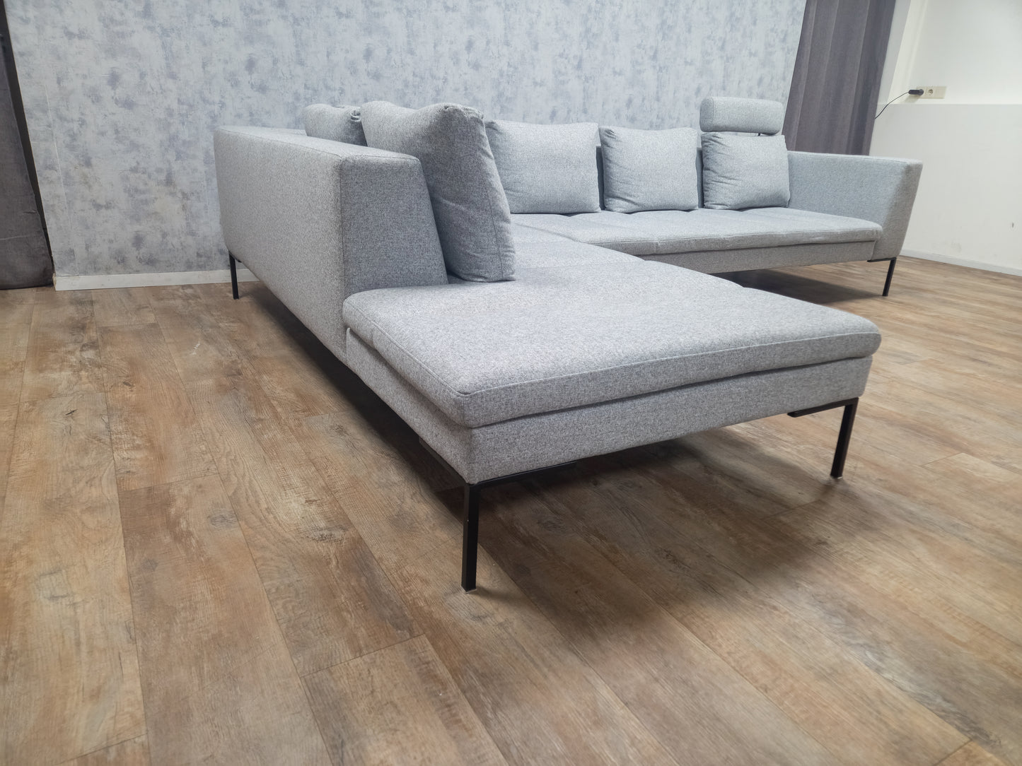 MONTEL TRISTAN Grijze Design Hoekbank met Luxe Zitcomfort