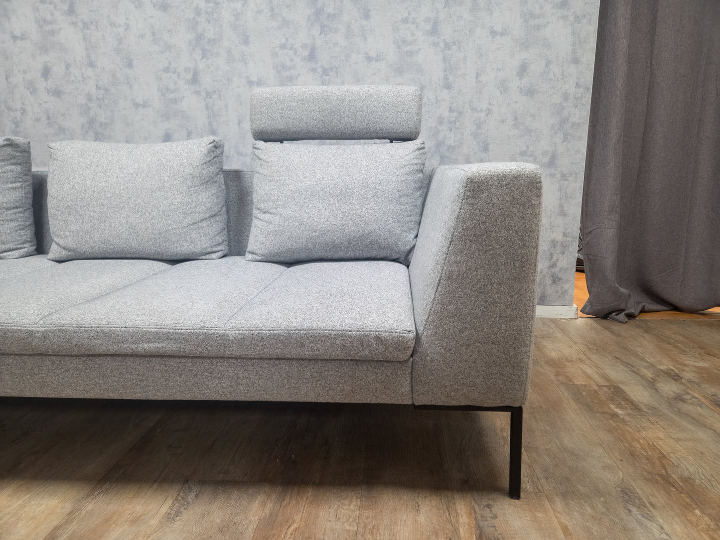 MONTEL TRISTAN Grijze Design Hoekbank met Luxe Zitcomfort