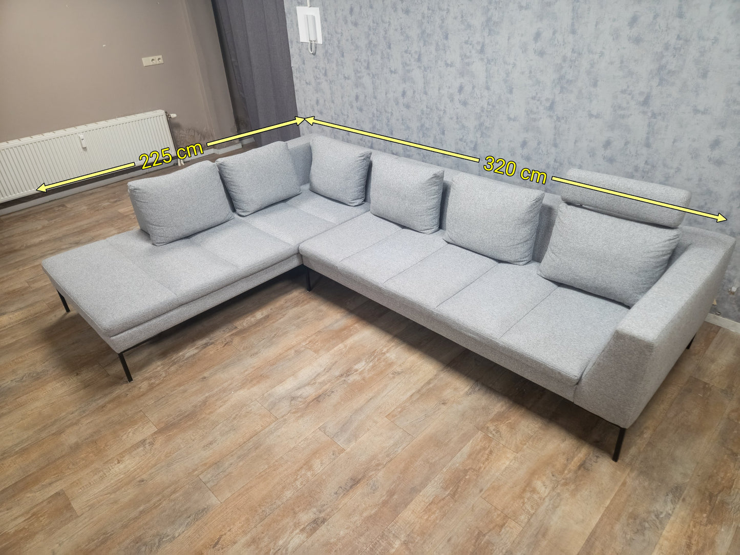 MONTEL TRISTAN Grijze Design Hoekbank met Luxe Zitcomfort