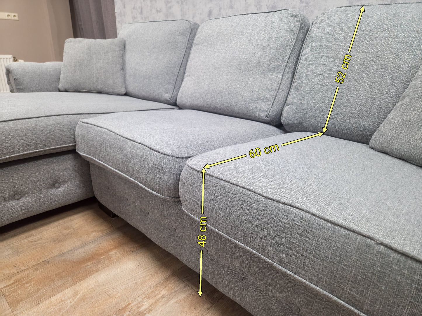 Zeer Mooi Grijs Hoekbank