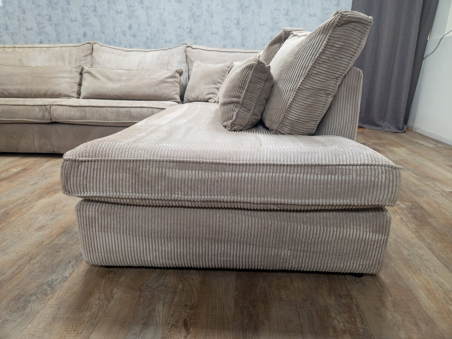 ZGAN Beige RIBSTOF Hoekbank