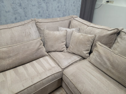 ZGAN Beige RIBSTOF Hoekbank