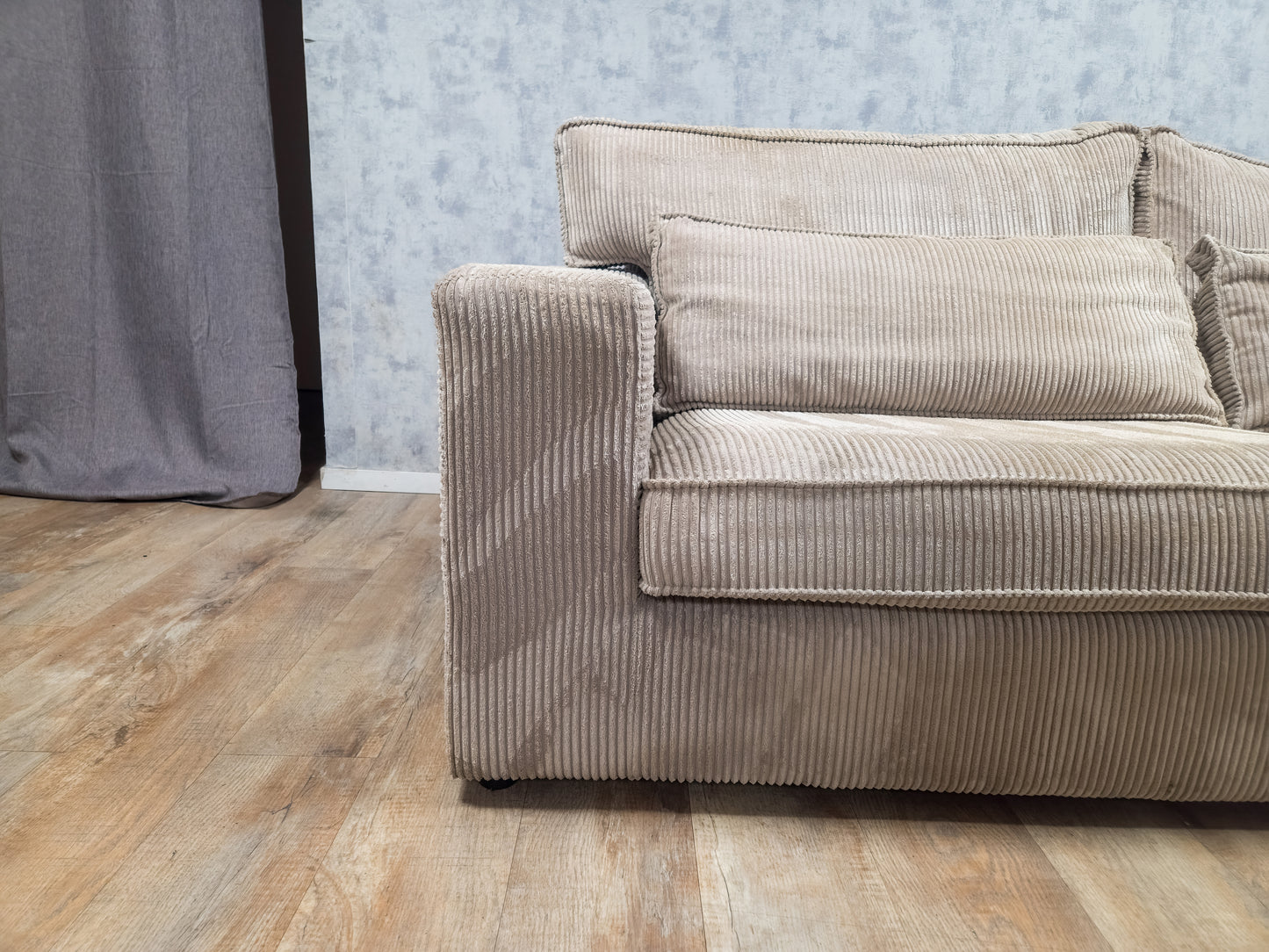 ZGAN Beige RIBSTOF Hoekbank