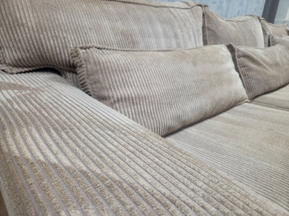 ZGAN Beige RIBSTOF Hoekbank