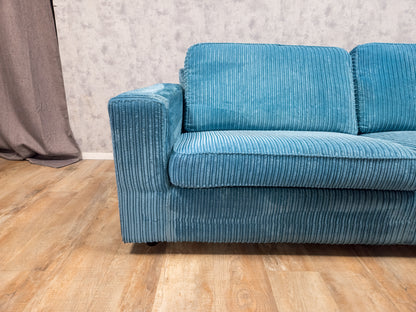 Prachtig Blauwe Ribstof Hoekbank