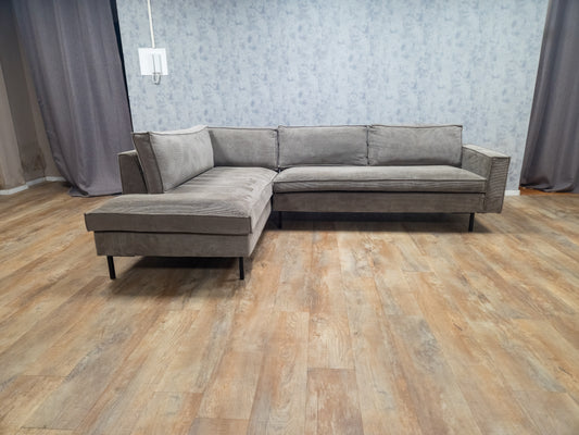 ZEER Mooi Vergrijsd Groene RIBSTOF Hoekbank