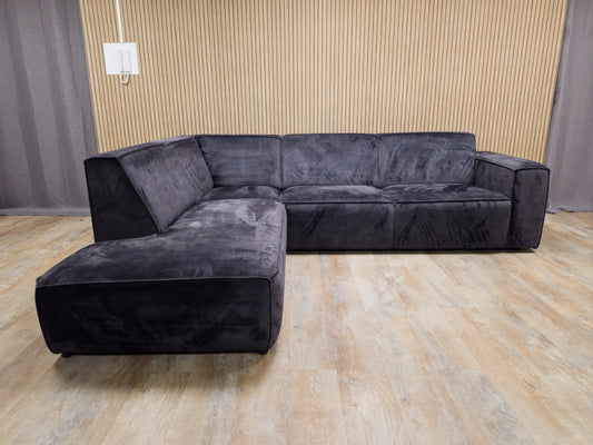 Mooi Antraciet Velvet Antraciet Hoekbank