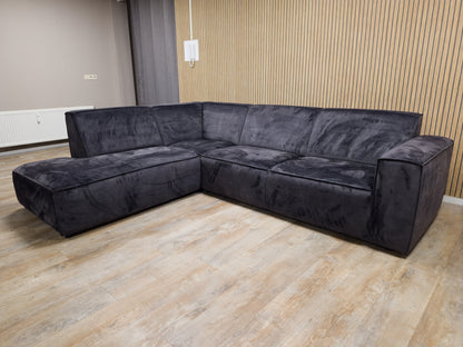 Mooi Antraciet Velvet Antraciet Hoekbank