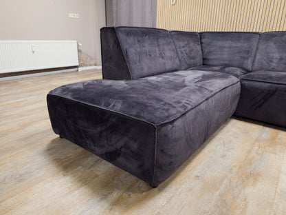 Mooi Antraciet Velvet Antraciet Hoekbank