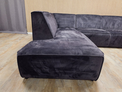 Mooi Antraciet Velvet Antraciet Hoekbank