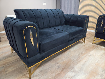 Zeer Mooi LUXE Antraciet 1-2-3 Zitter Banken - GEREINGD !!!