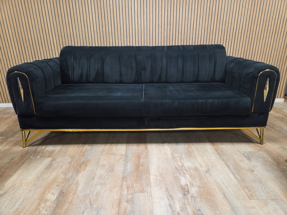 Zeer Mooi LUXE Antraciet 1-2-3 Zitter Banken - GEREINGD !!!