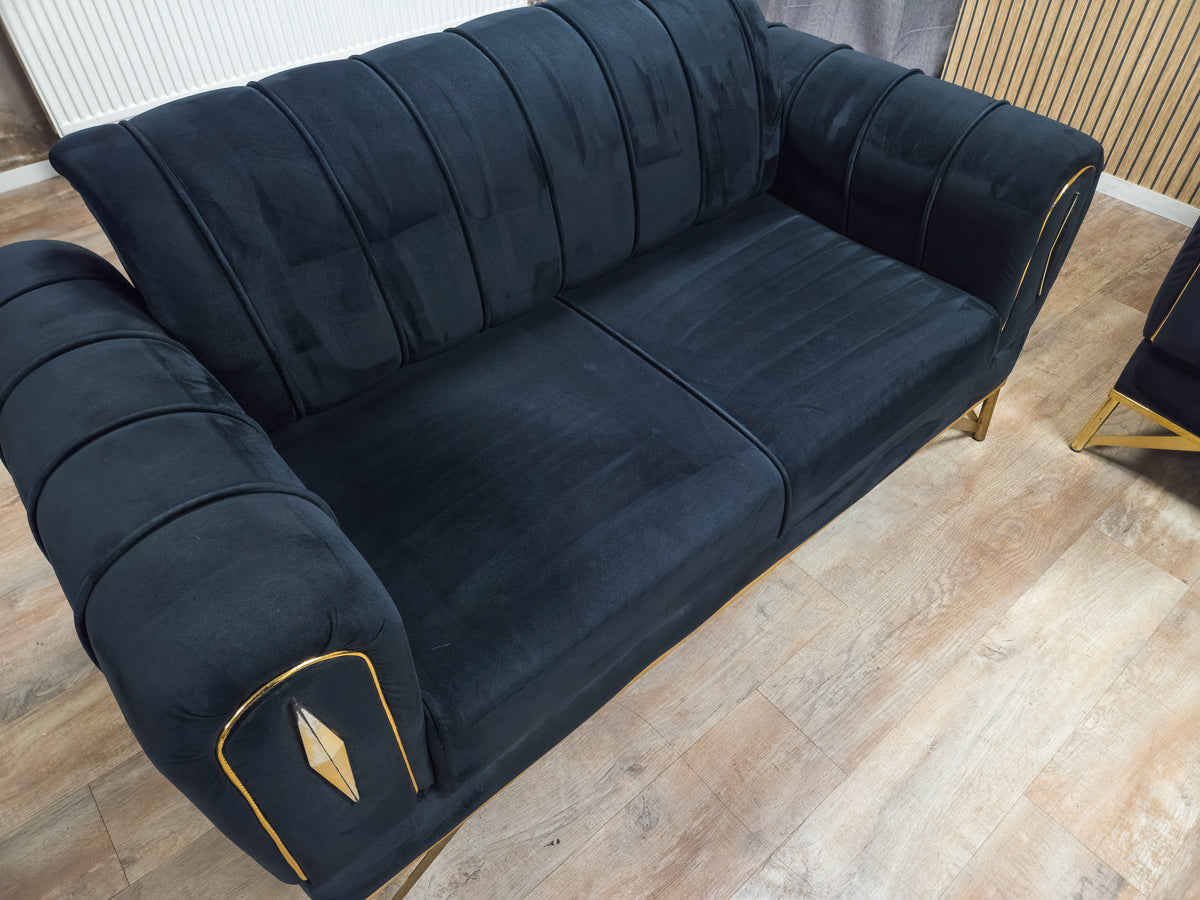 Zeer Mooi LUXE Antraciet 1-2-3 Zitter Banken - GEREINGD !!!