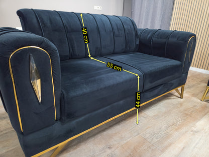 Zeer Mooi LUXE Antraciet 1-2-3 Zitter Banken - GEREINGD !!!