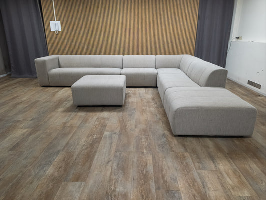 Zeer Groot Witte Teddystof Modulair Hoekbank