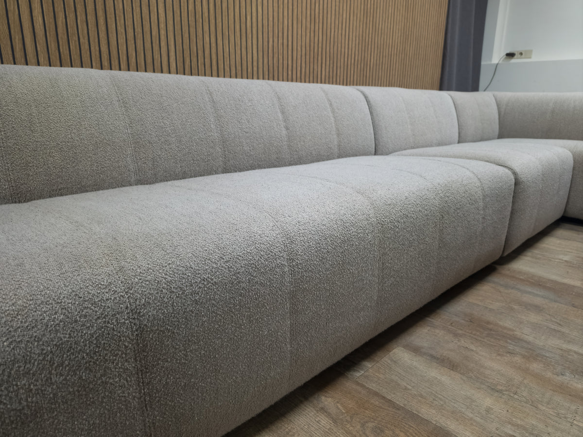 Zeer Groot Witte Teddystof Modulair Hoekbank